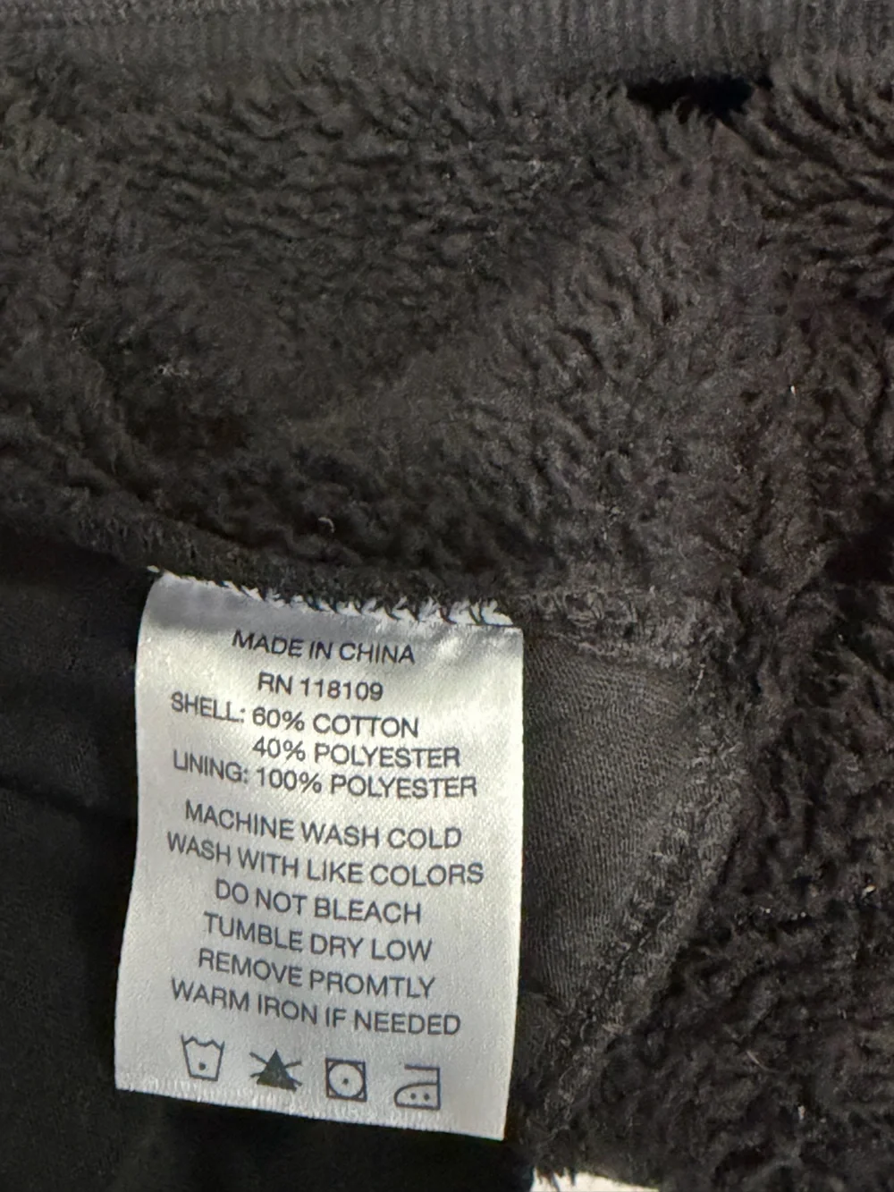 SMITH'S Men’s sz XXL Black Sherpa-Lined Waffle Knit Henley
